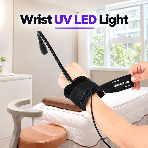 Wrist-Mounted UV LED Lash Light for Eyelash Extensions
